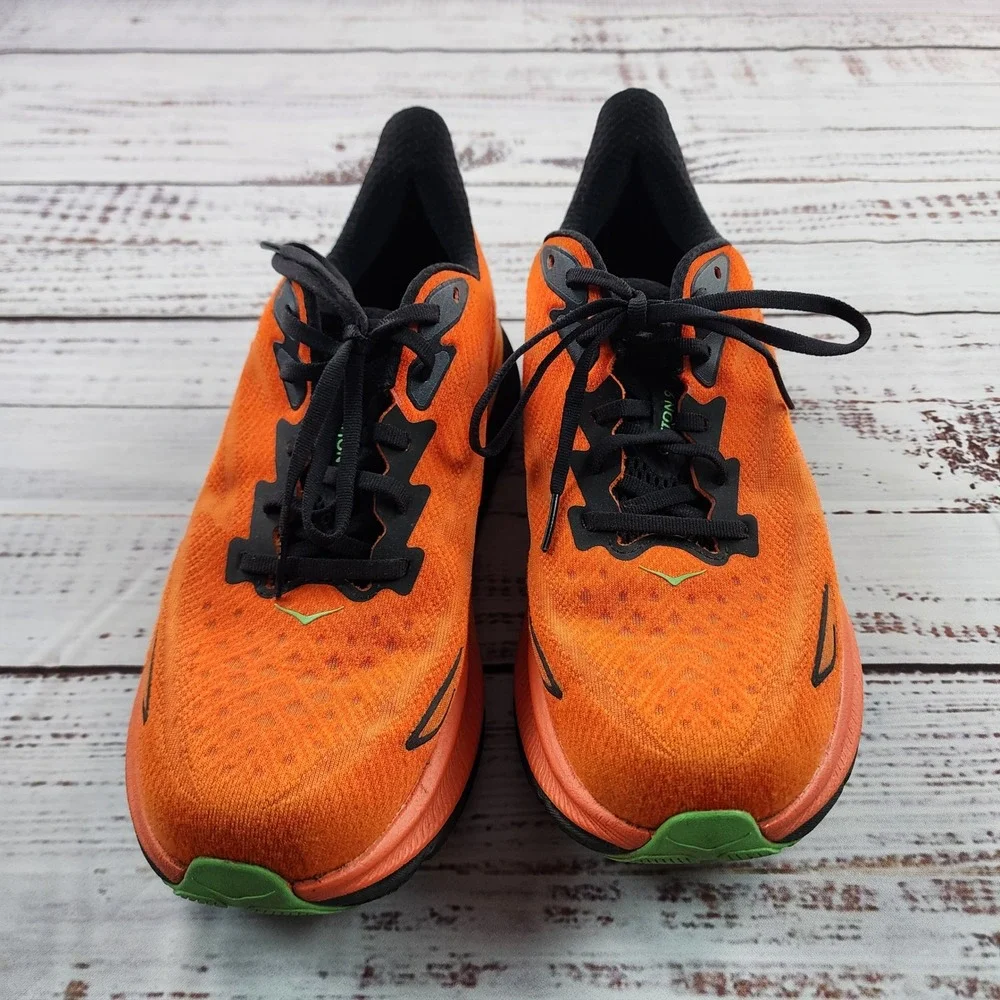 Hoka Clifton 9 Men's 9.5 D Flame Vibrant Orange Running Shoes